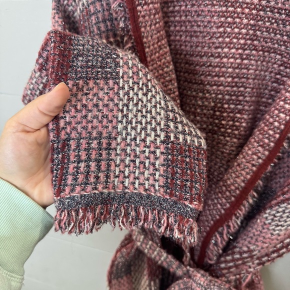 Zara | Women's Tweed Metallic Jacket With Tie Belt Size Small - Picture 4 of 7